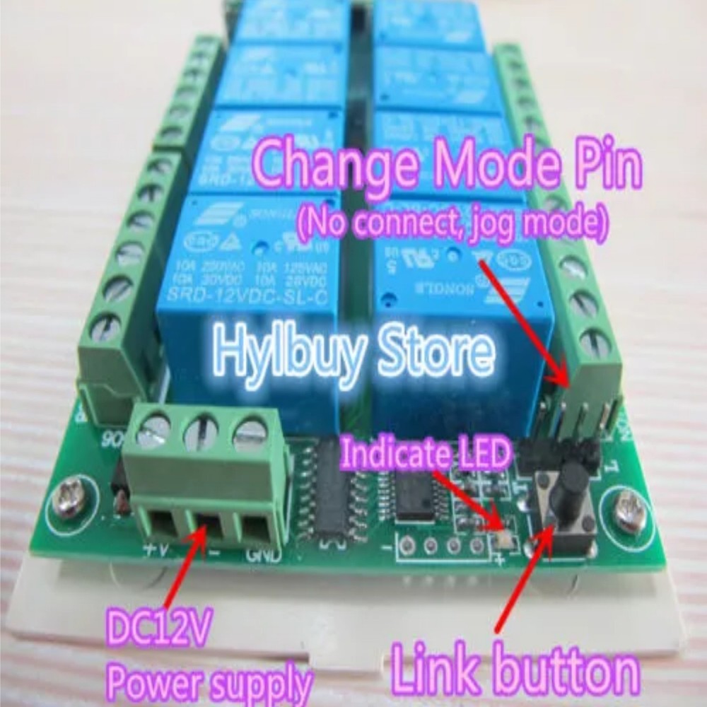 DC12V Relay 433mhz Multi Functional 433mhz 8CH wireless RF Remote Control Switch