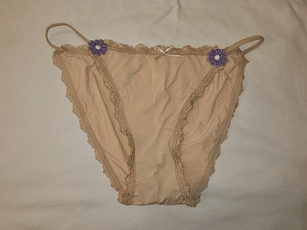 Vintage Girly String Bikini Panties. Size Large