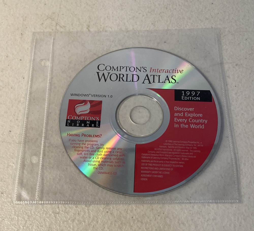 Compton's Interactive World Atlas 1997 Edition PC CD-ROM Windows Version 1.0