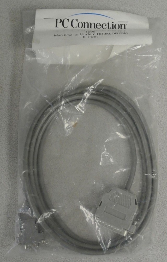 PC CONNECTION 1098 / MAC 512 to MODEM DB9M / DB25M 8 ft / NEW SURPLUS