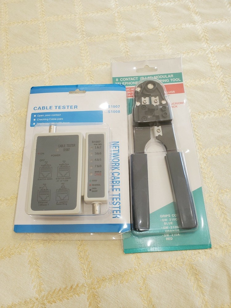 New Network Cable Tester S1007 RJ45 AND COAX AND CRIMPING TOOL
