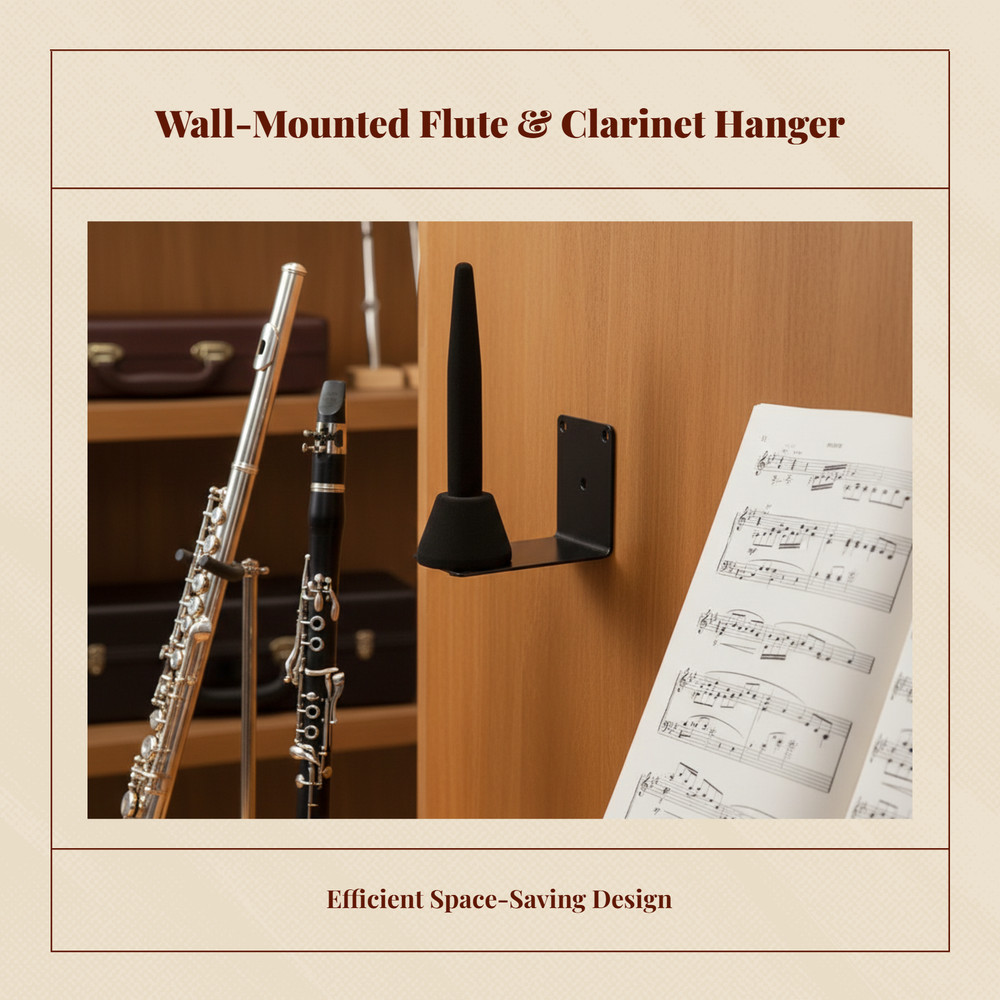 Flute Hanger Space Saving Clarinet Wall Mount Easy to Install for studio, Home