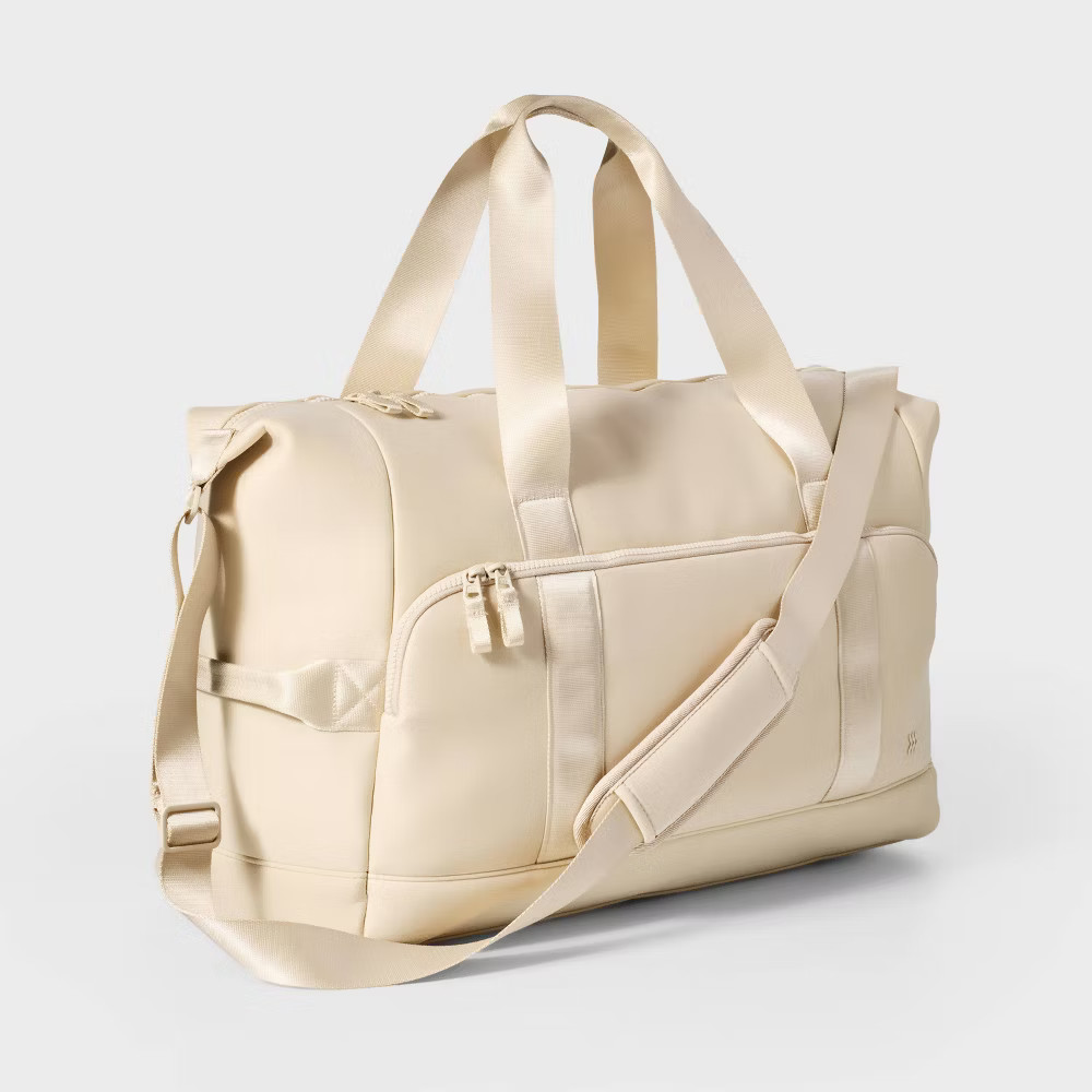 Faux Neoprene Weekender Bag - All In Motion - Cream