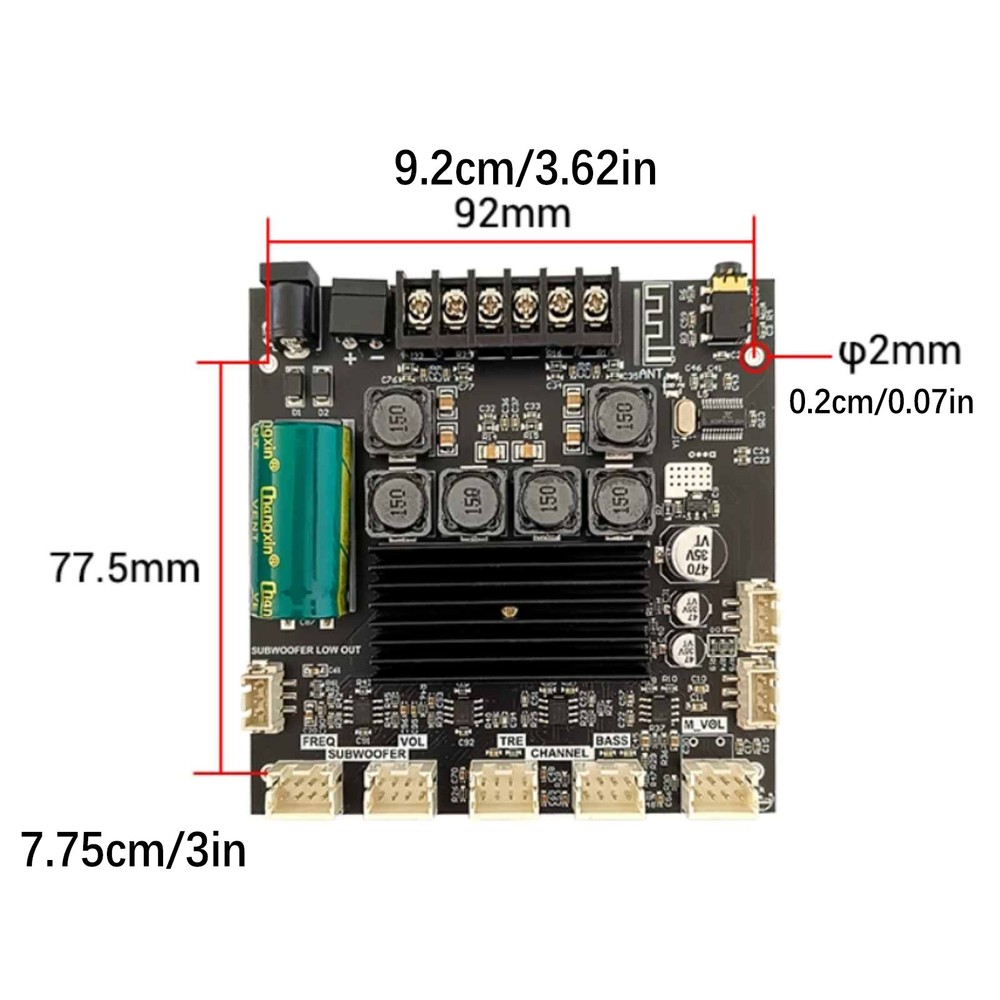 1Pc 4~8Ω Power Amplifier Board Module 2.1 Channel 50W*2+100W Bluetooth aa