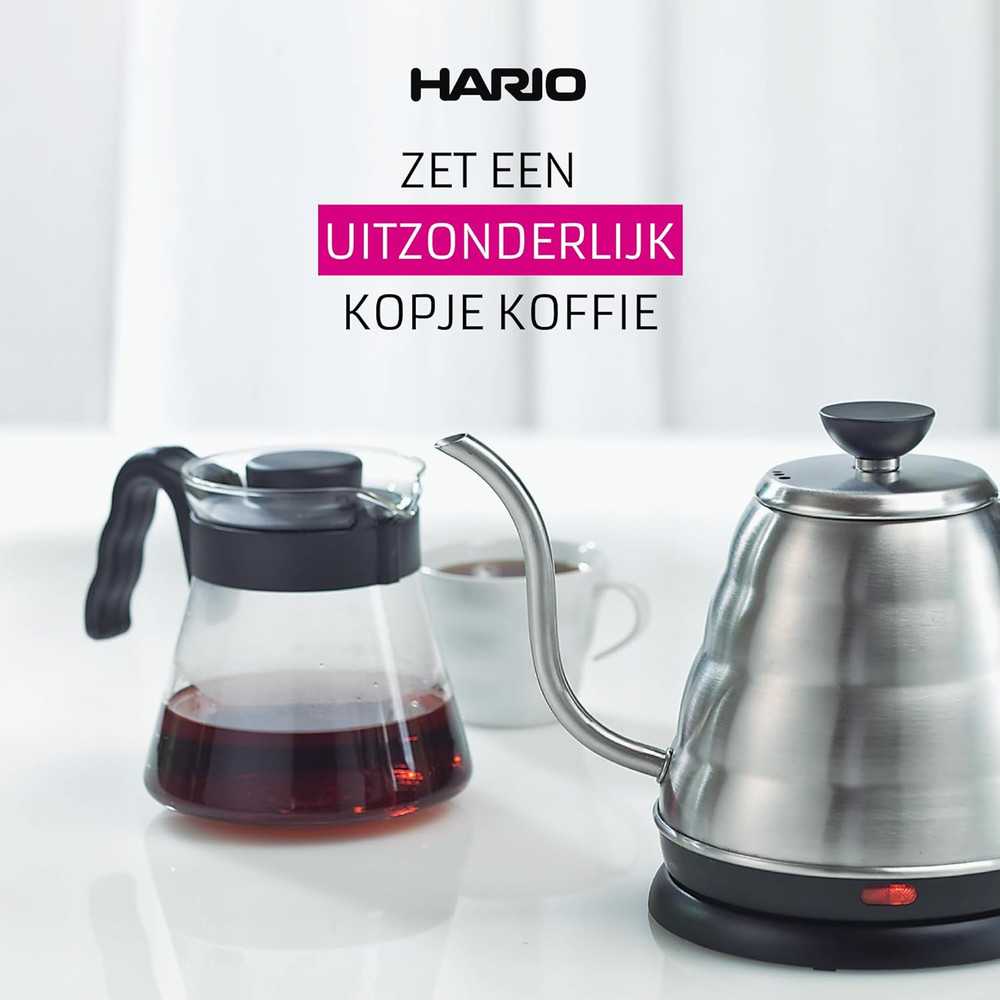 V60 700mL Glass Coffee Server Carafe - Microwave Safe, Black