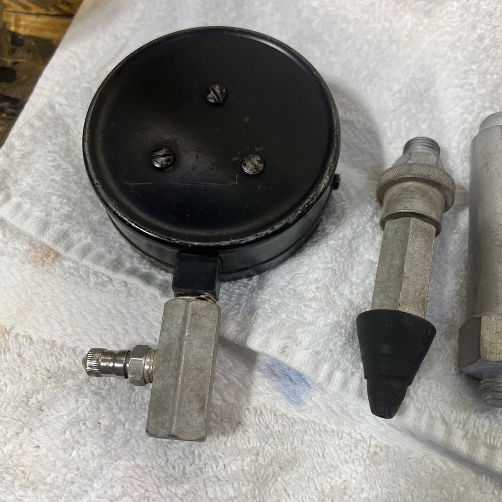 Vintage Compression Tester With Metal Box And Accessories