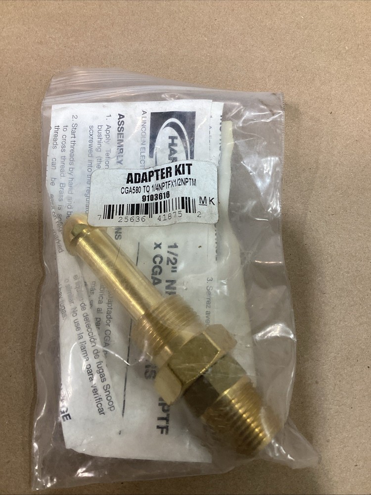 HARRIS ADAPTER KIT CGA580 1/4NPTFx1/2NPTM