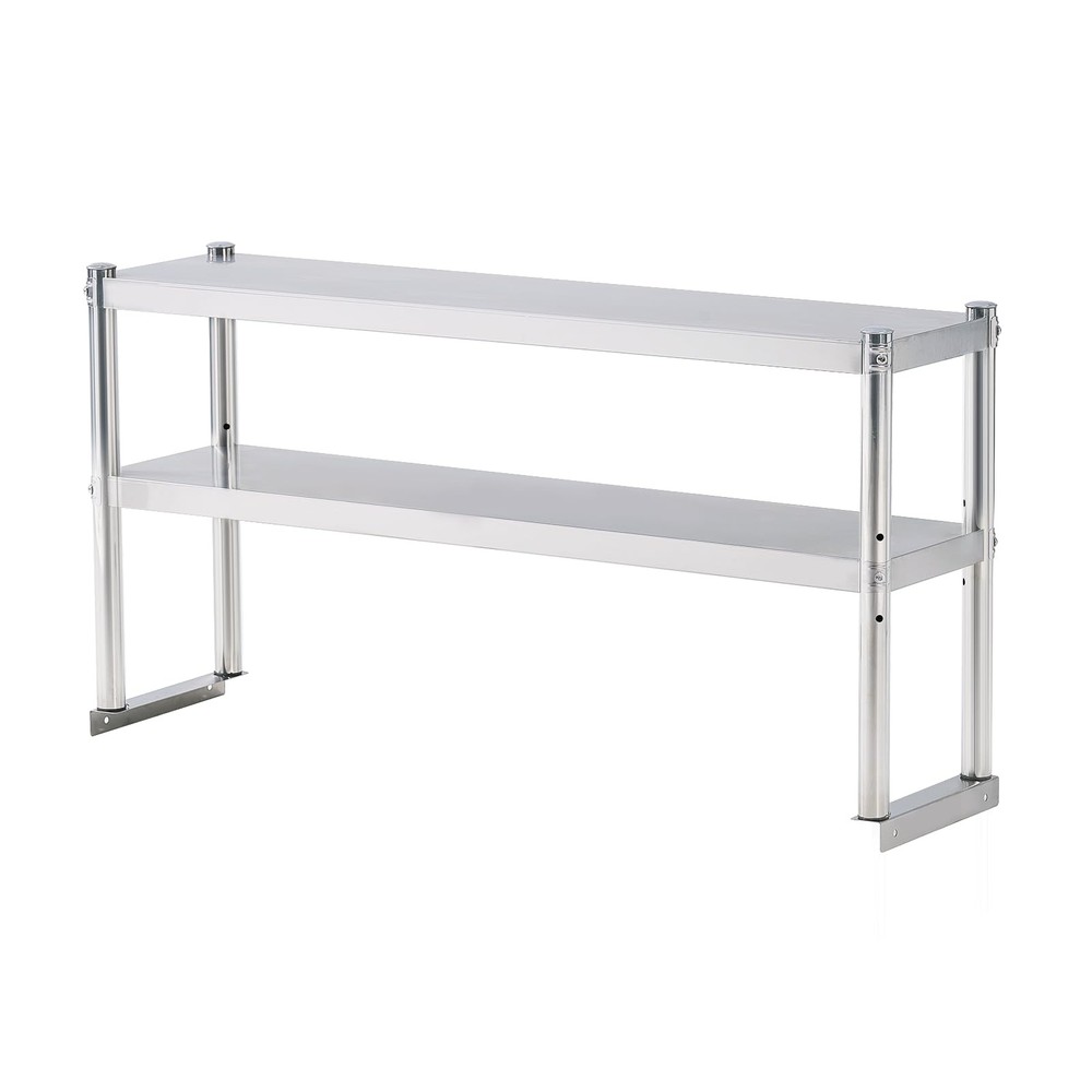Adjustable 2-Tier Stainless Steel Shelf for Kitchen, Restaurant, Bar, Utility