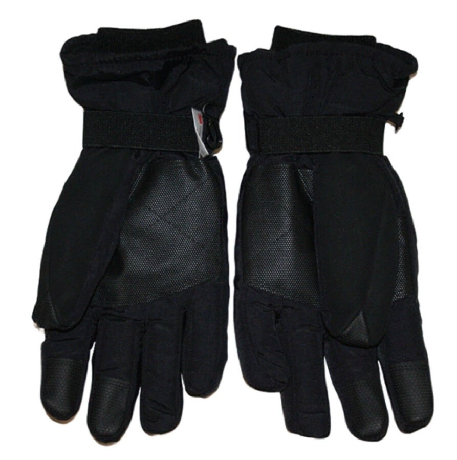 Tek Gear Mens WINTER SKI Gloves - THINSULATE Touch Screen BLACK - SMALL / MEDIUM