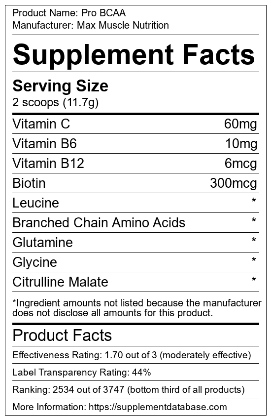 Max Muscle Pro BCAA Watermelon