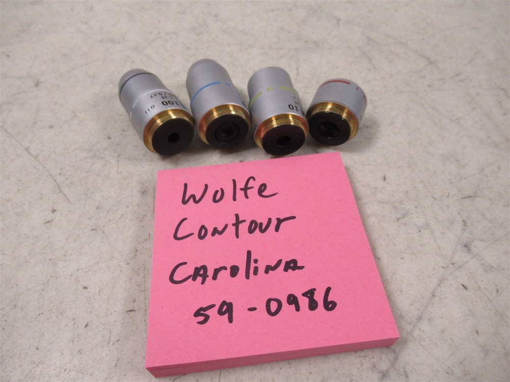 Wolfe Contour Microscope Objective Lenses EA100x EA40x EA10x EA4x