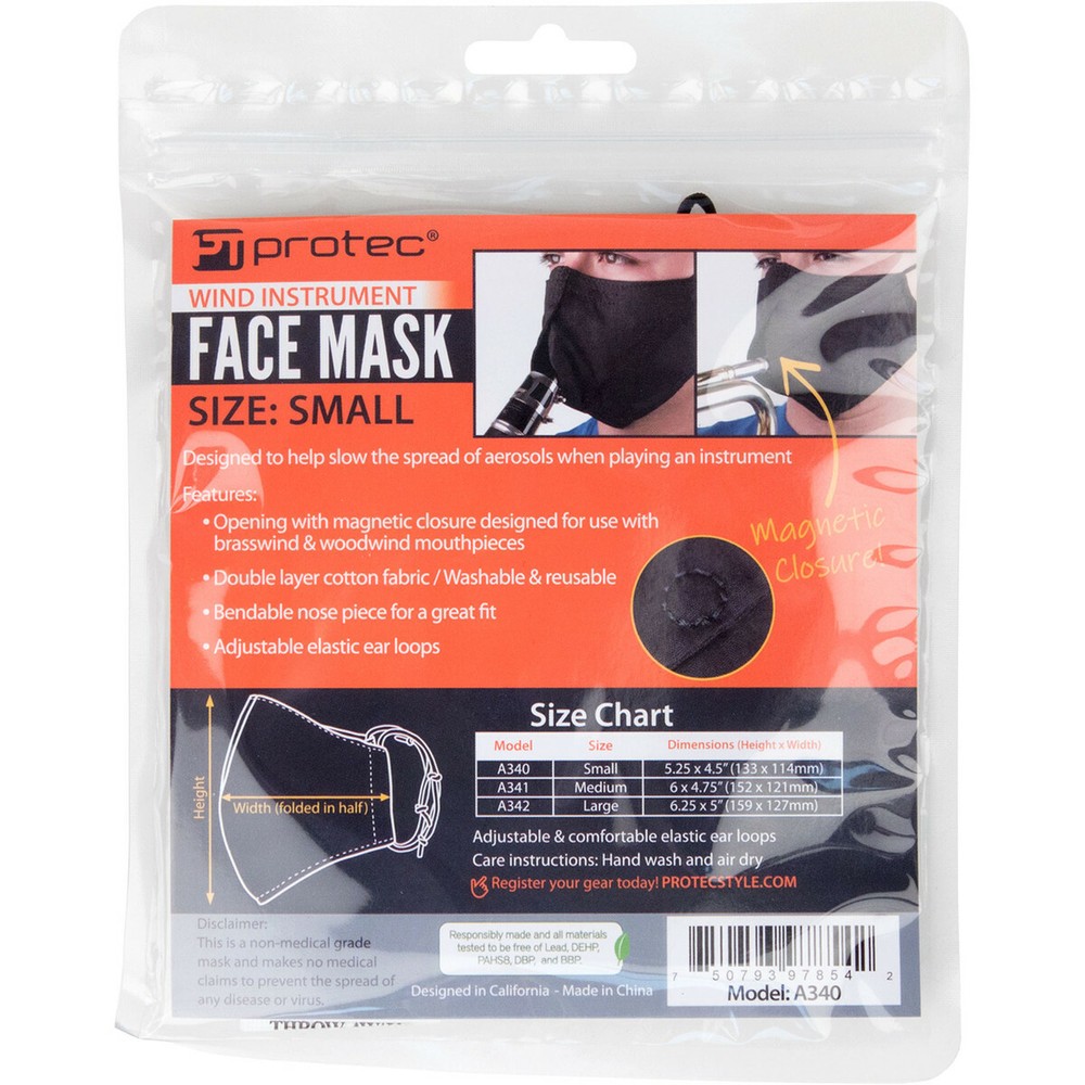Protec Face Mask designed for Wind Instruments SMALL A340