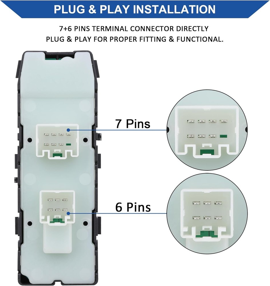 Obaee Power Window Switch Front Left Driver Side, Compatible with 2008-2013 Dodg