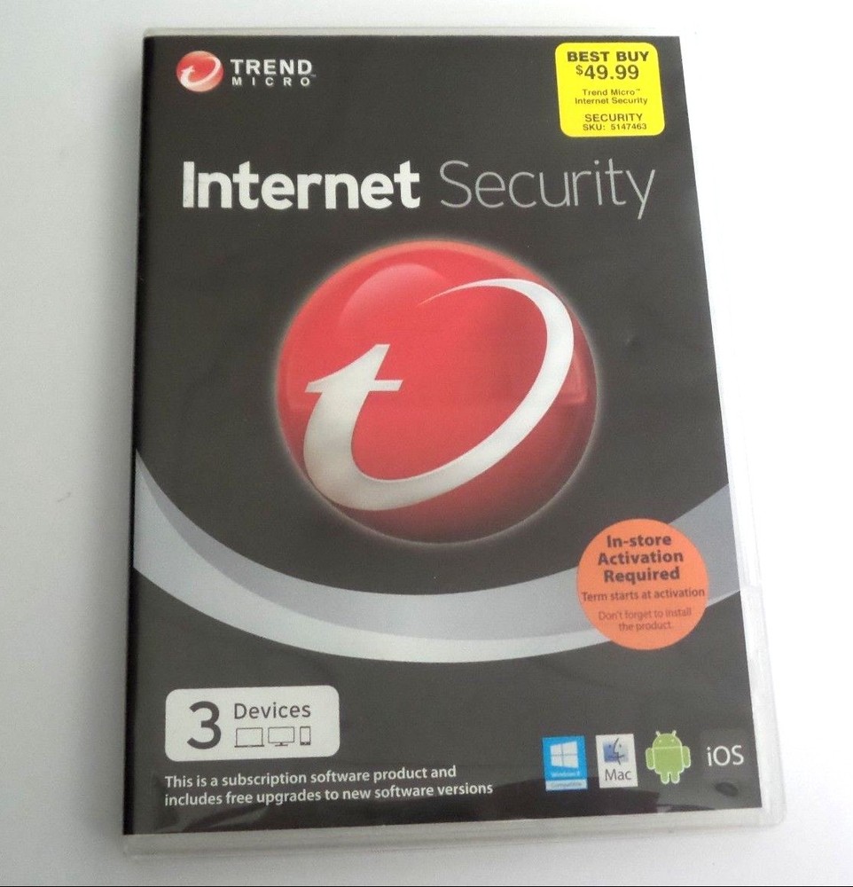 Trend Micro Internet Security (Windows 8/Mac/And/iOS, 3 Devices Protected)