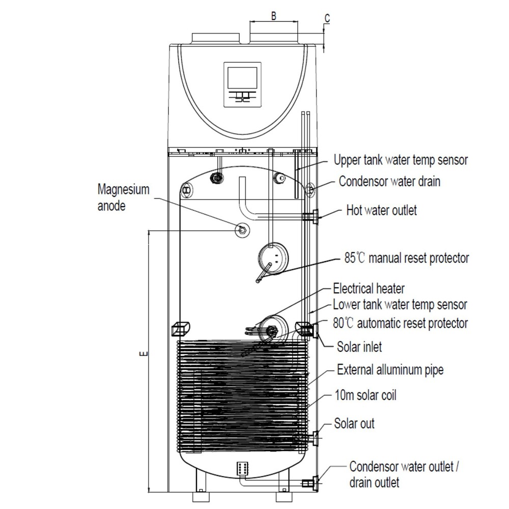 Drinking Water Heating Pump 80 - 10144.2oz + Heat Exchanger Process