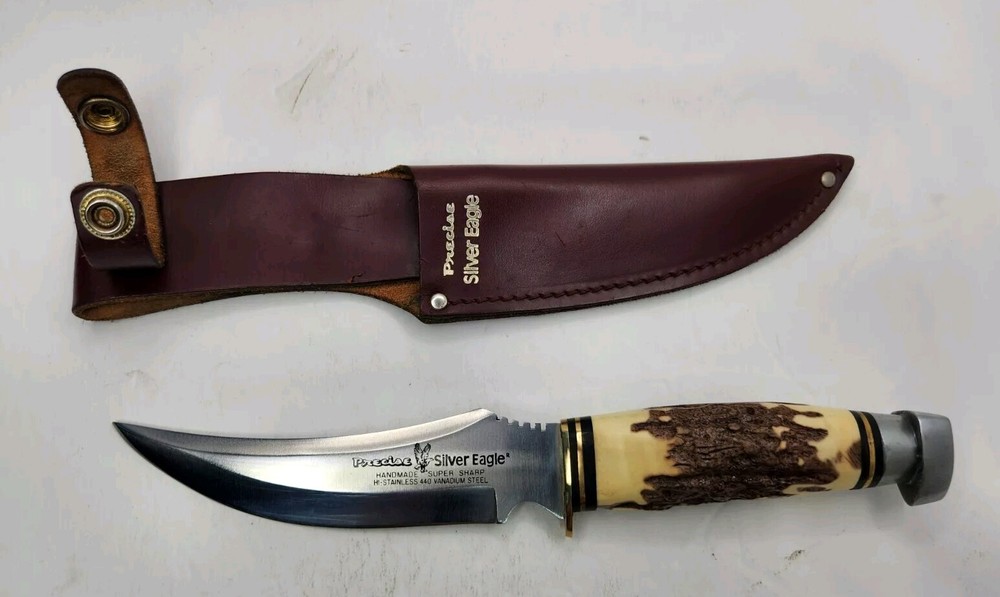 Precise Silver Eagle 10325 Vinnatge Handmade Fixed Blade Knife Sheath