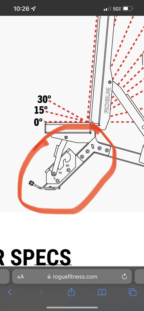 Rogue Fitness Adjustable Bench 3.0 Front Foot Pull Handle Replacement Part
