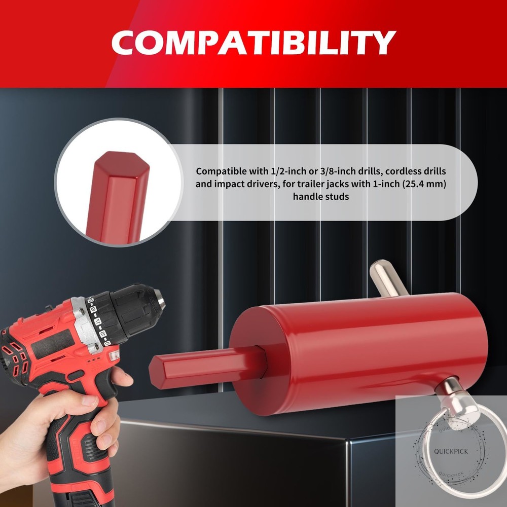 EZ Crank Jack Adapter Tool,Heavy Duty EZ Crank Trailer Jack Drill Adapter for Tr