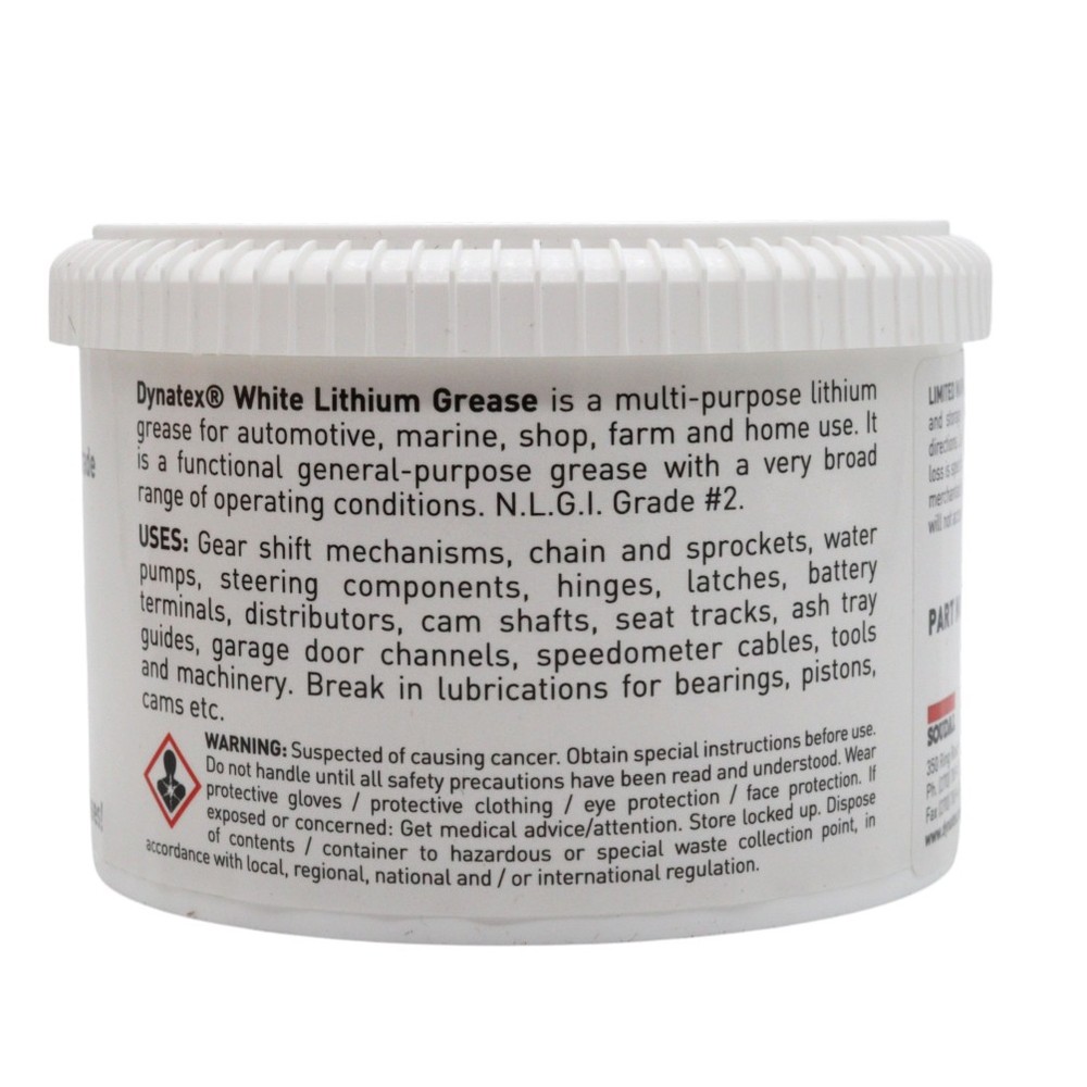 Dynatex White Lithium Grease 16 oz Tub Multi-Purpose (4-Pack)