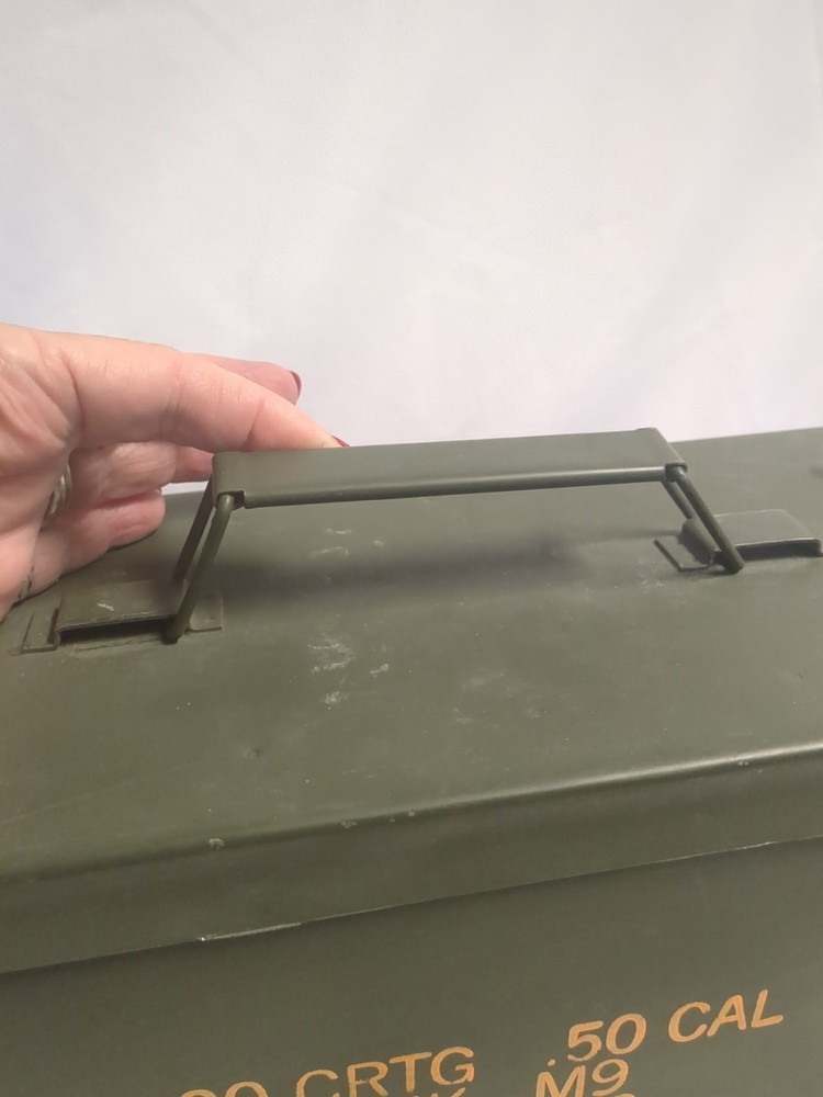 Metal Military Ammo Box Empty Storage Container