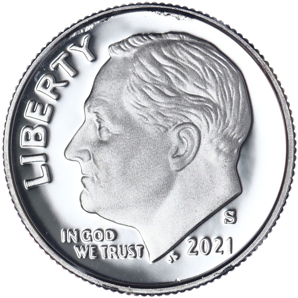 2021 S Roosevelt Dime Gem DCam Proof CN-Clad