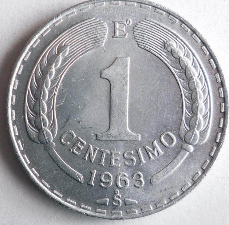 1963 CHILE CENTESIMO - Excellent Coin - FREE SHIP - Bin #725