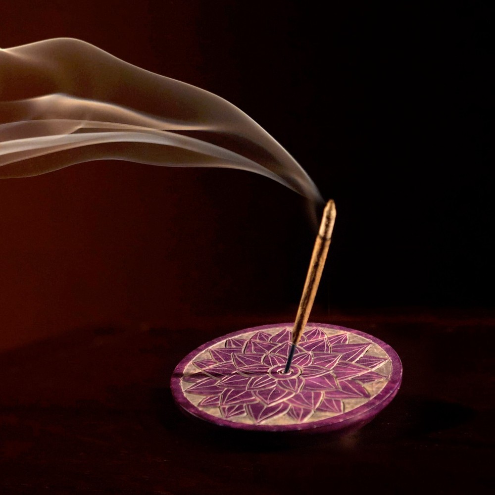Incense Burner - Soapstone Plate Crown Chakra Sahasrara 3"