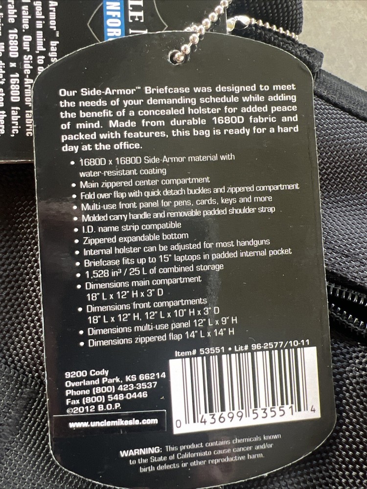 Uncle Mike's Law Enforcement Side-Armor Deluxe Range Bag Water Resistant