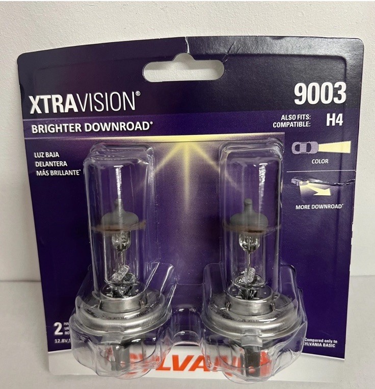 SYLVANIA 9003 H4 XtraVision Halogen Headlight Bulb, 2 Bulbs (BULK BUY AVAILABLE)