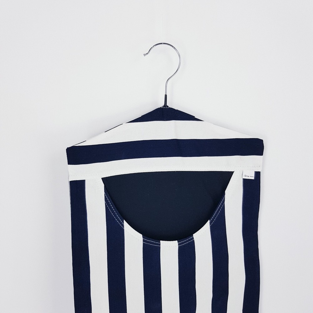 Peg Bag Handmade Black White Striped Classic Lined Laundry Clothes Peg Holder