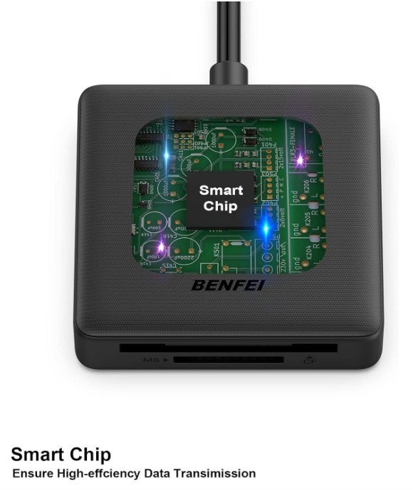 Memory Card Reader, 4In1 USB 3.0 and USB-C to SD Micro SD MS CF Card Reader Ada