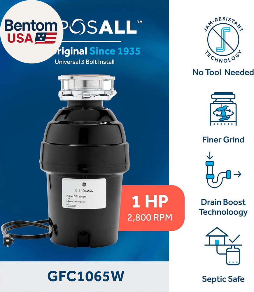 GFC1065W Disposer, Black