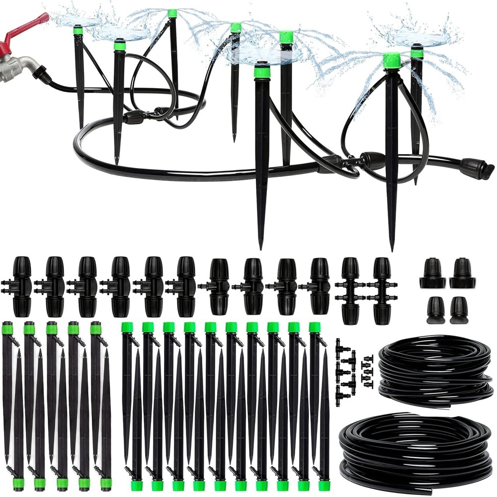 Drip Irrigation System Kit - Complete Garden Watering System with Adjustable...