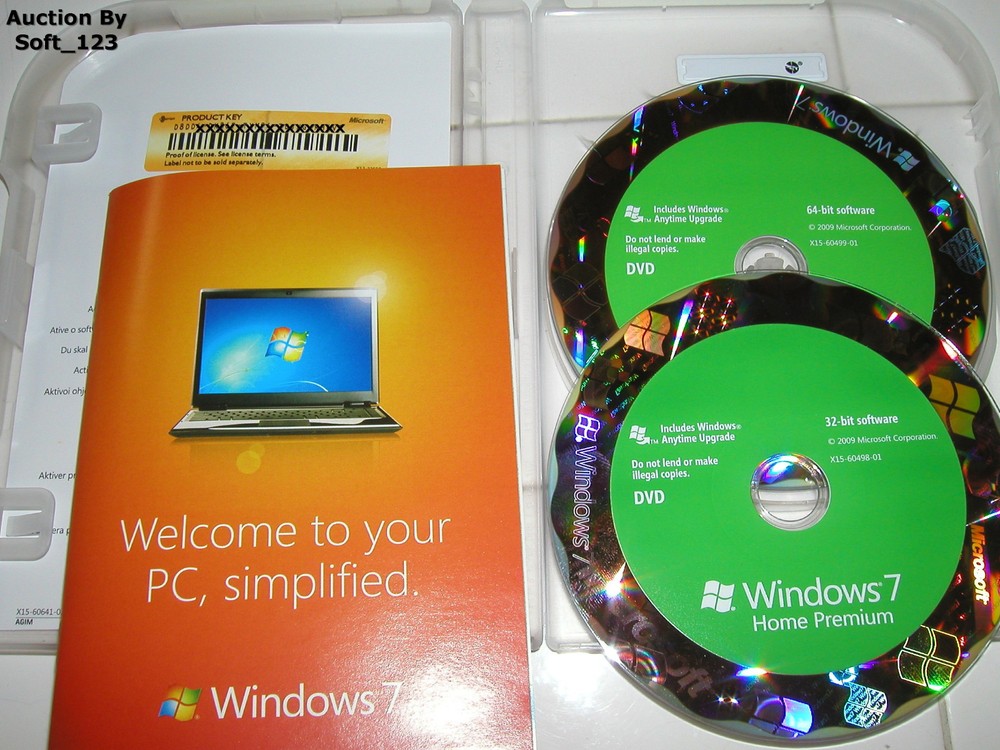 Microsoft Windows 7 Home Premium Full 32 Bit & 64 Bit DVD MS WIN =RETAIL BOX=