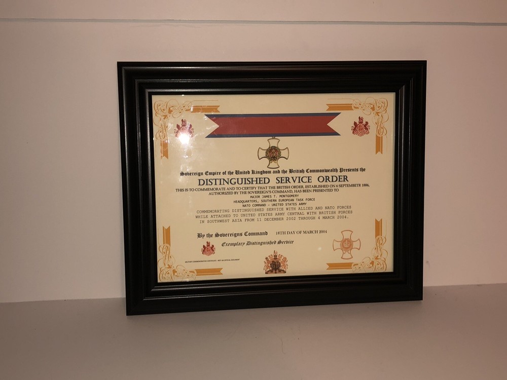 DISTINGUISHED SERVICE ORDER [UK] COMMEMORATIVE CERTIFICATE ~ Type 1