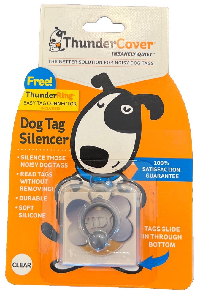 NIP Thunder Cover Dog Tag Silencer - Clear