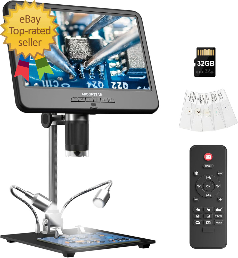 AD210 10.1 Inch LCD Digital Microscope Adults Soldering Microscope  Electronics