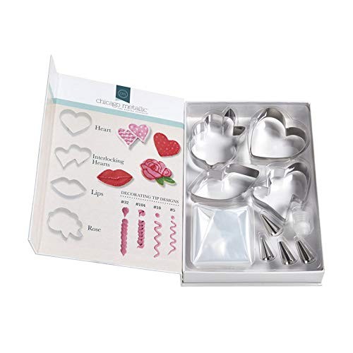Valentines Cookie Cutter Kit, 19-Piece, Silver