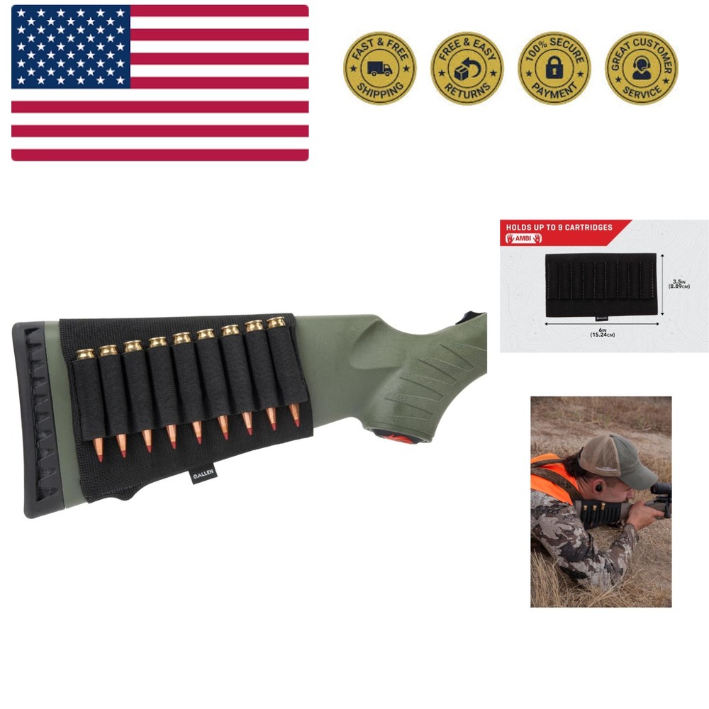 Versatile Rifle Buttstock Shell Holder – Fits Most Models, 9-Shell Capacity