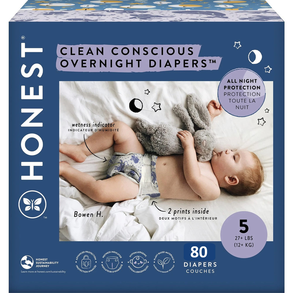 Honest Company Overnight Diapers, Size 5, *80 Count *