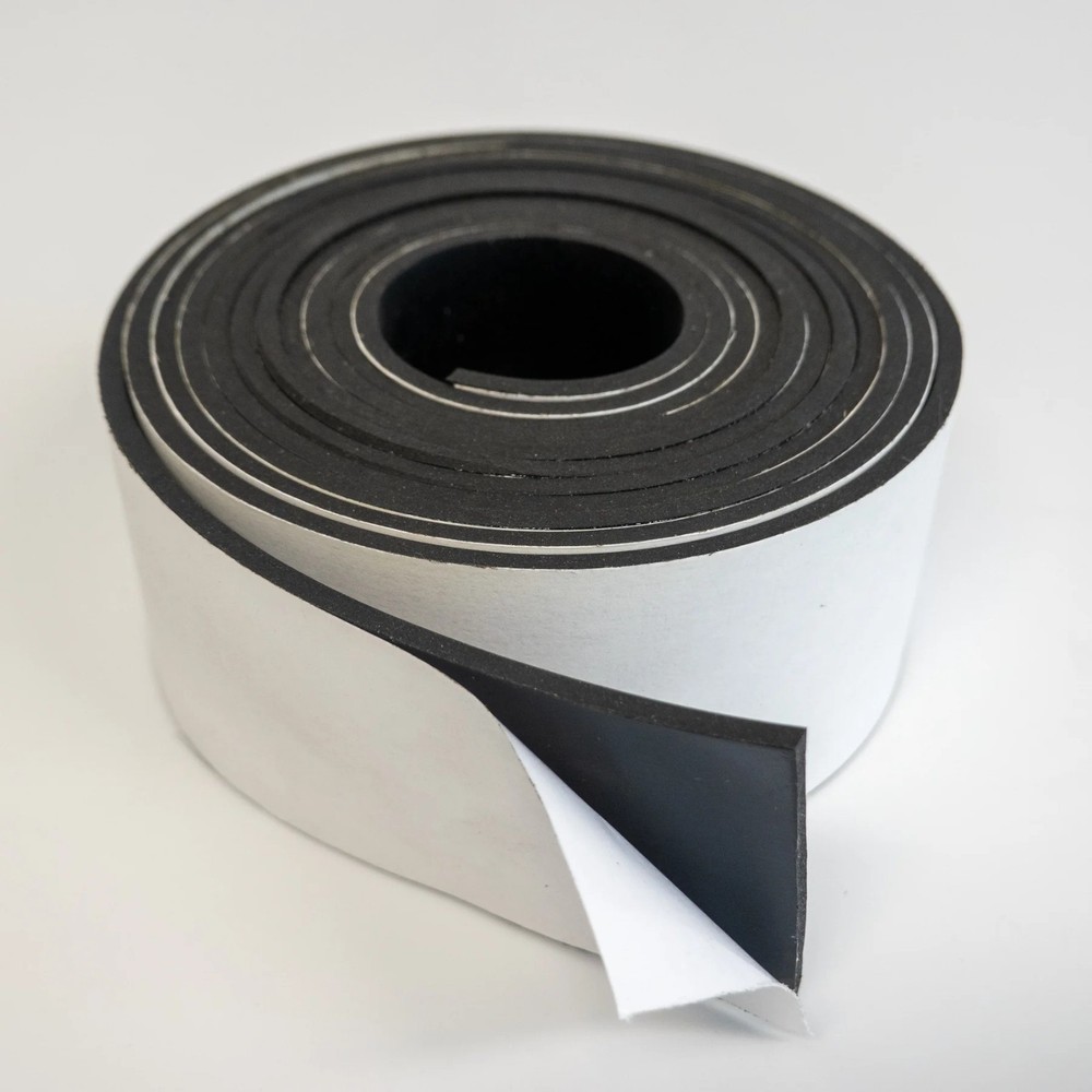 Neoprene Solid Sheet with PSA 3/8" Thick x 12" wide x 36" long 60A Duro, Black
