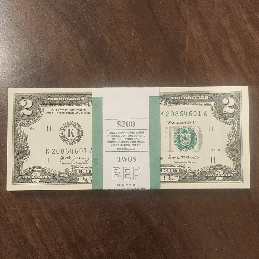 4 💵 DALLAS New Crisp Uncirculated Sequential Numbered 2017 $2 Two Dollar BILLS