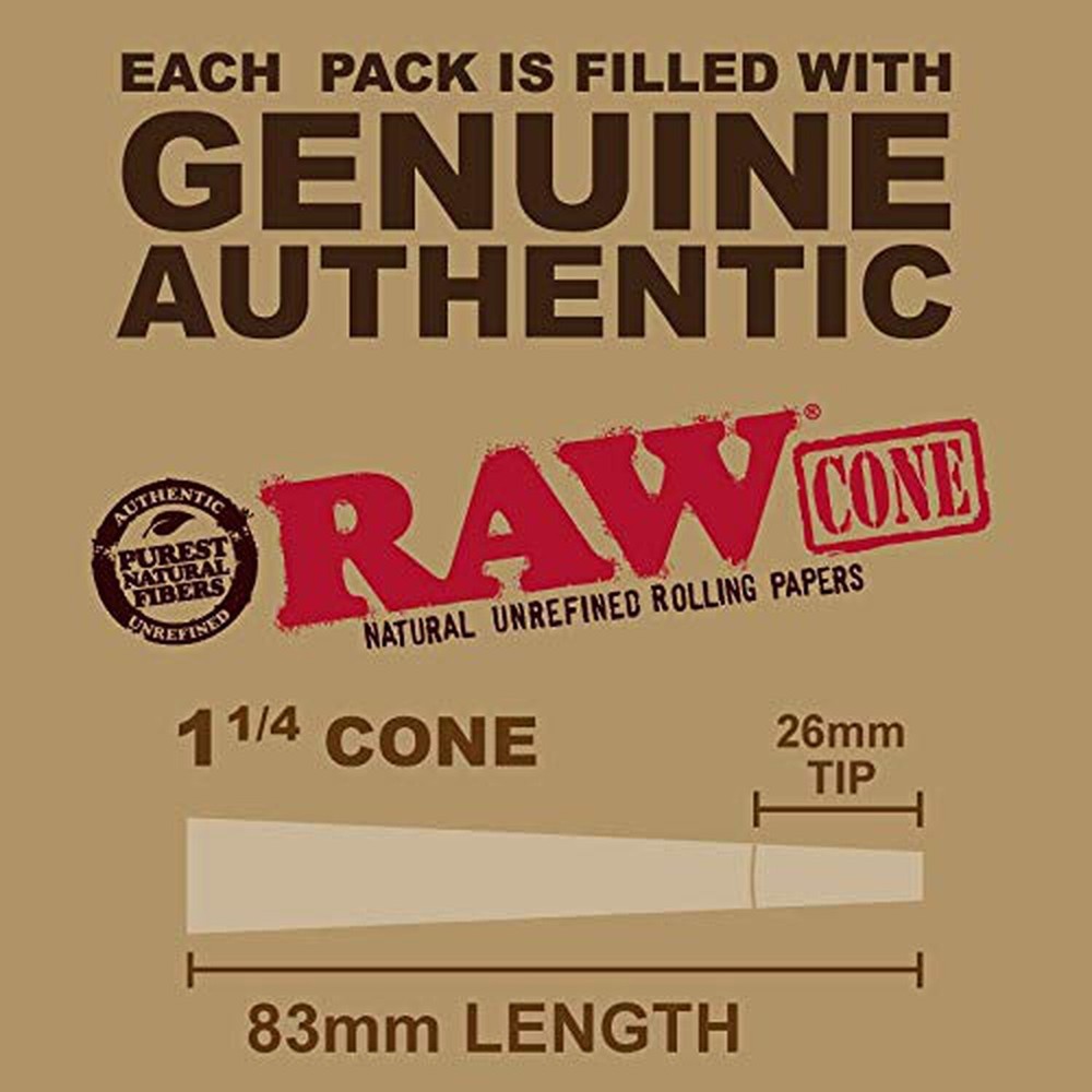 RAW Cones Classic 1 1/4 Size: 100 Pack