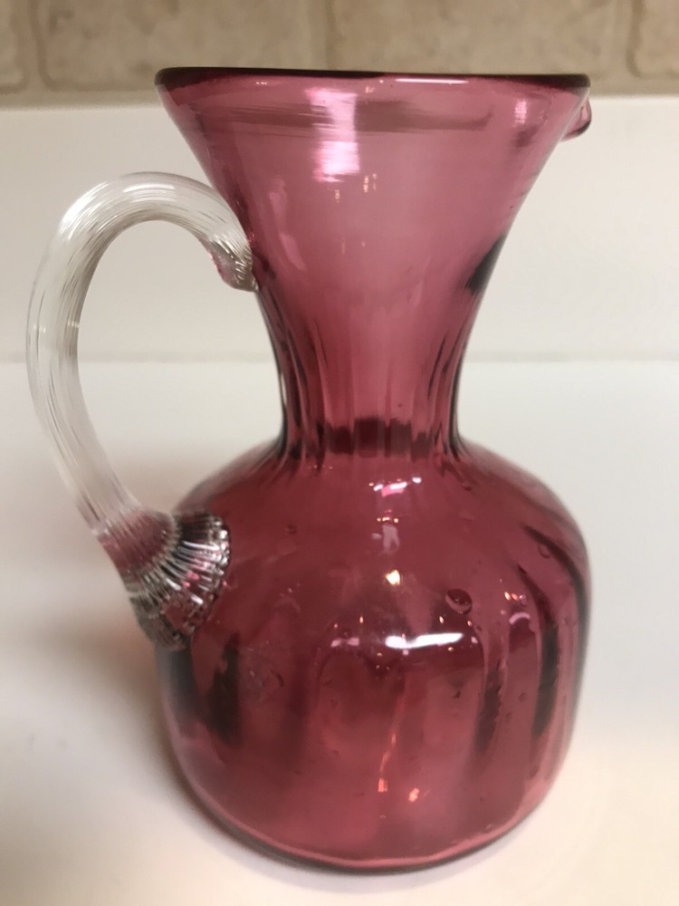 Pilgrim Cranberry Glass Creamer