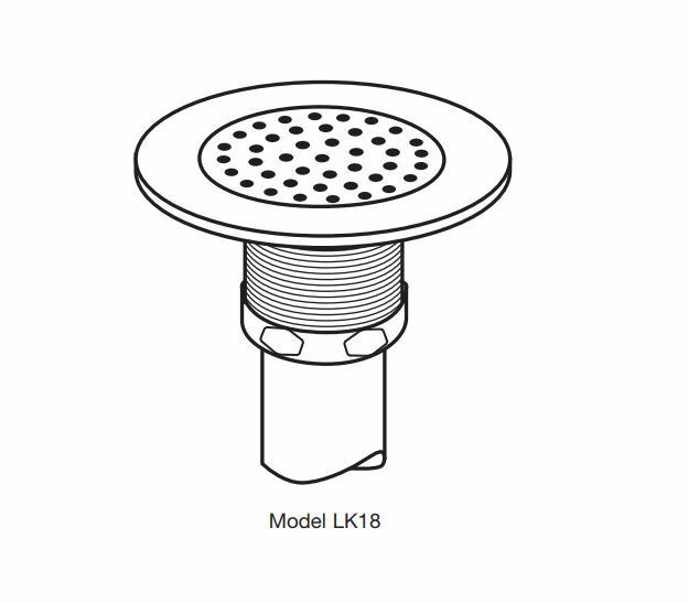 Elkay LK18 Chrome Brass Drain Fitting w/Perforated 3" Grid Strainer