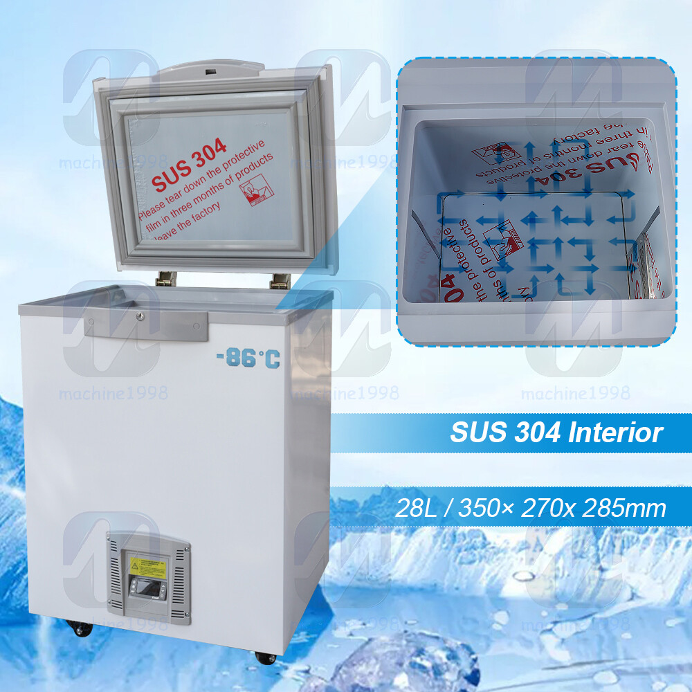 -86℃ 110V Ultra Low Temperature Freezer Laboratory Deep for Samples Lab 28L