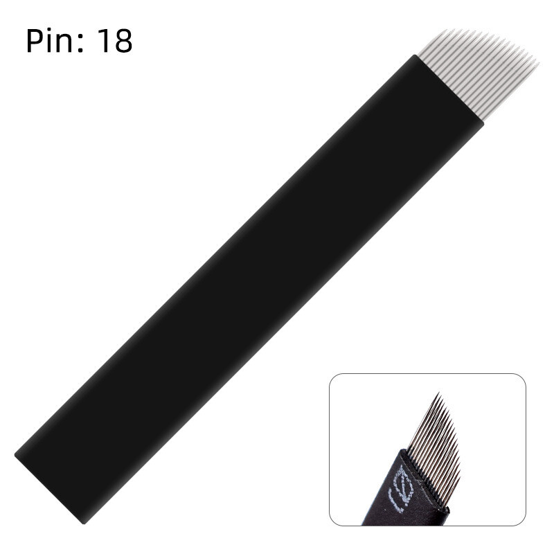 18F Shape Microblading Flex Tattoo Eyebrow Needle Blades 3D Embroidery Black