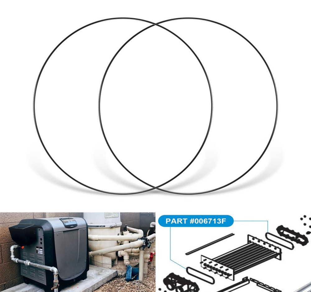 2Pcs 006713F Pool Heater O-Ring Gasket Fits Raypak Heater Heat Exchanger R185A