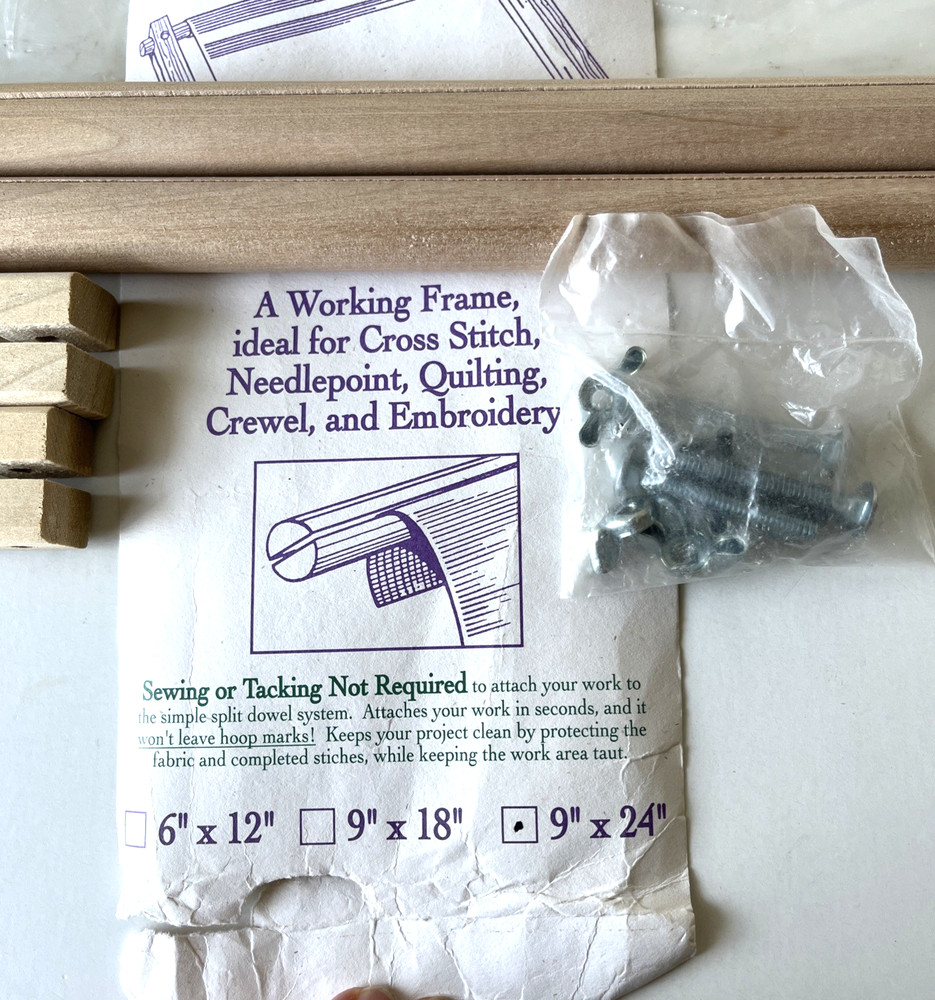 Homecrafters Needlework Scroll Frame Needlepoint Cross Stitch Lap 9" x 24" New O