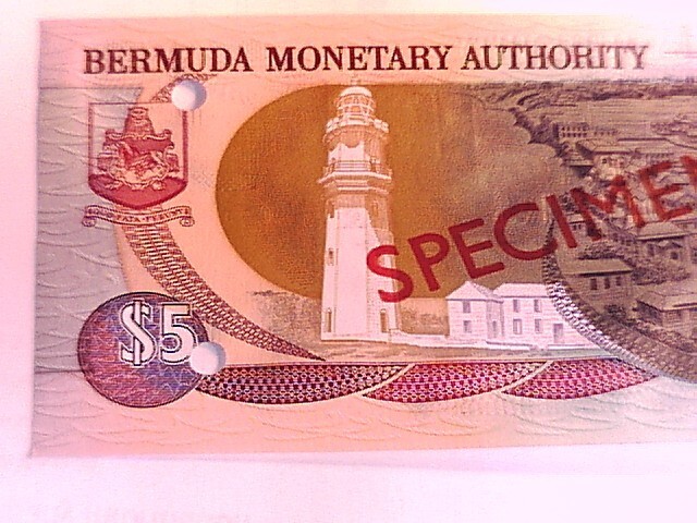 Bermuda 2000 Five Dollar SPECIMEN note Choice Crisp Uncirculated.